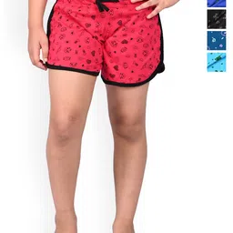 BAESD Girls Pack Of 5 Conversational Printed High-Rise Cotton Hot Pants-image-87