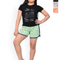 BAESD Girls Pack Of 4 Conversational Printed High-Rise Cotton Hot Pants-image-97