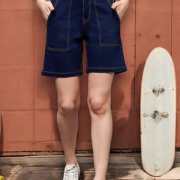 DressBerry Women Regular Fit High-Rise Denim Shorts-image-43