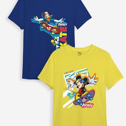 Minicult Kids Pack of 2 Mickey Mouse Printed Cotton T-shirt-39