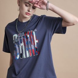 The Roadster Lifestyle Co Blue & Red Graphic Printed Boxy-Fit Tshirt-image-18