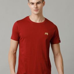 Double Two Men Round Neck Solid T-shirt-image-25