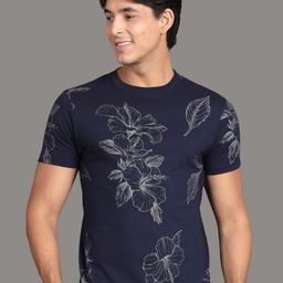 Steenbok Floral Printed Round Neck Cotton T-shirt-image-52