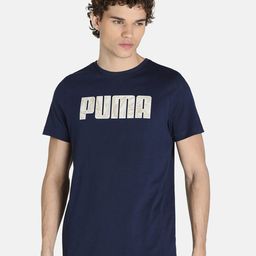 Puma Men Navy Blue Typography Printed Slim Fit T-shirt-image-28