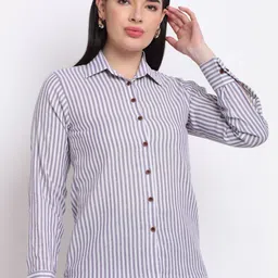 Aarsha Women Striped Pure Cotton Formal Shirt-picture-49