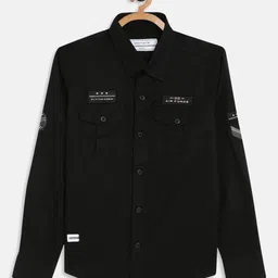 Octave Boys Black Solid Cotton Casual Shirt-image-63