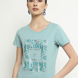 METTLE Tropical Printed Round Neck Cotton T-shirt-picture-0