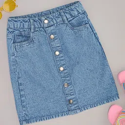 Pantaloons Junior Girls A-Line Pure Cotton Mini Skirts-picture-54