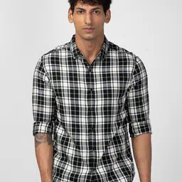 SPYKAR Men Slim Fit Tartan Checks Checked Casual Shirt-picture-29