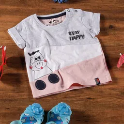 3PIN Infant Boys Colourblocked Applique Cotton T-shirt-image-57