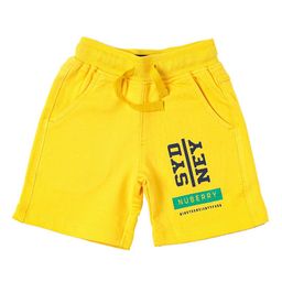 Nuberry Boys Yellow Cotton Typography Printed Low-Rise Shorts-picture-10