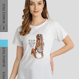CHOZI Pack Of 2 Printed Graphic Printed T-shirt-picture-40