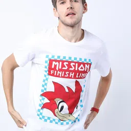 KETCH Men White Printed  Slim Fit T-shirt-image-48