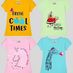 KUCHIPOO Pack Of 4 Graphic Printed Cotton T-shirt-image-78