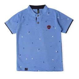 earth conscious Boys Conversational Printed Band Collar Cotton T-shirt-picture-5