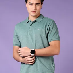 V-Mart Men Solid Polo Collar Cotton T-shirt-image-59