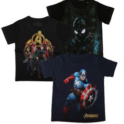 Marvel by Wear Your Mind Boys Black 3 Printed T-shirt-image-46