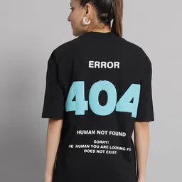 GRIFFEL Typography Printed Drop-Shoulder Sleeves Cotton Oversized T-shirt-image-93