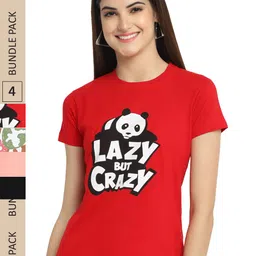 Fabflee Pack Of 4 Graphic Printed Cotton T-shirts-picture-11