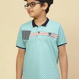 Monte Carlo Boys Polka Dot Printed Polo Collar T-shirt-28