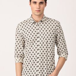 Crosscreek Men Comfort Slim Fit Printed Pure Cotton Casual Shirt-image-102