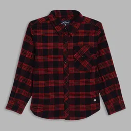 Blue Giraffe Boys Multicoloured Tartan Checked Casual Shirt-image-63