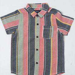Nuberry Boys Multicoloured Multi Striped Pure Cotton Casual Shirt-picture-20