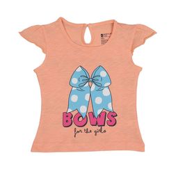 Bodycare KidsGirls Graphic Printed Flutter Sleeves Cotton Top-image-76