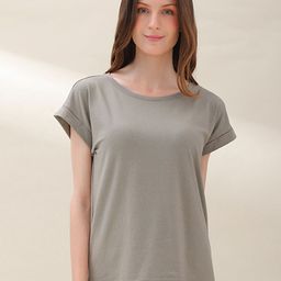 B.Copenhagen Women's Vetiver Green T-shirt With Cap Cleeve-image-45
