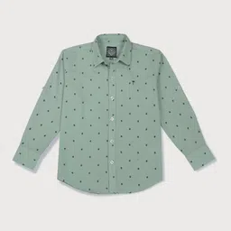 Palm Tree Boys Cotton Geometric Printed Casual Shirt-10