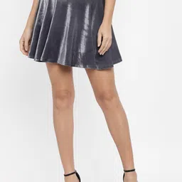 N-Gal High Waist Velvet Flared Skater A-Line Mini Skirt-image-91