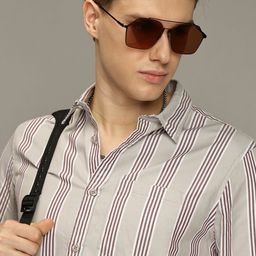 The Roadster Lifestyle Co. Men Premium Spread Collar Vertical Striped Cotton Casual Shirt-image-36