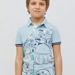 One Friday Boys Graphic Printed Polo Collar T-shirt-image-56