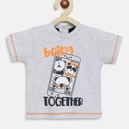 Chicco Boys Grey Melange Printed T-shirt-29