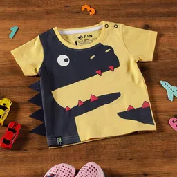 3PIN Infant Boys Graphic Printed Applique Cotton T-shirt-image-46