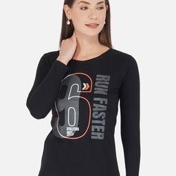 appulse Women Black Typography Printed T-shirt-image-132