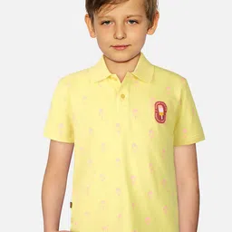 Gini and Jony Boys Printed Polo Collar Pure Cotton T-shirt-image-25