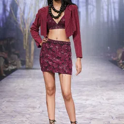 NIRMOOHA Floral Embroidered A-Line Mini Skirt-48
