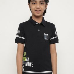 Octave Boys Typography Printed Polo Collar Cotton T-shirt-picture-57