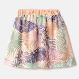 United Colors of Benetton Girls Tropical Printed A-Line Knee Length Skirts-55