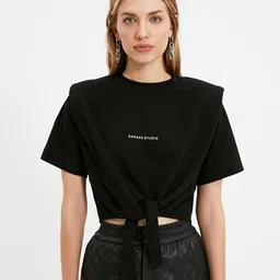 Trendyol Women Round Neck Crop T-shirt-image-61
