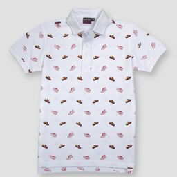 Gini and Jony Boys Conversational Printed Polo Collar Cotton T-shirt-79