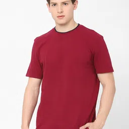 Celio Men Maroon Regular Fit Cotton T-shirt-picture-18