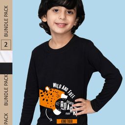 NUSYL Boys Pack of 2 Printed T-shirts-image-33