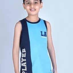 3PIN Boys Typographic Printed Sleeveless Cotton T-Shirt-picture-10