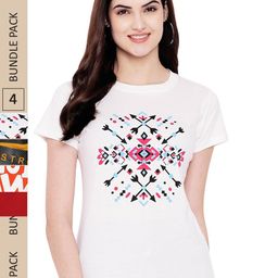 Fabflee Pack Of 4 Graphic Printed Cotton T-shirt-image-79