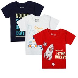 Bodycare Kids Boys Black & White Typography Pack Of 3 Printed T-shirt-picture-28