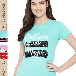 Fabflee Pack Of 4 Graphic Printed Cotton T-shirts-image-95