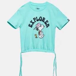 The Souled Store Girls Blue Typography Printed T-shirt-image-86