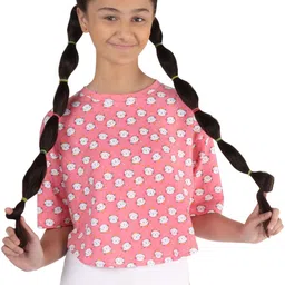 DChica Girls Printed Slim Fit Cotton T-shirt-image-101